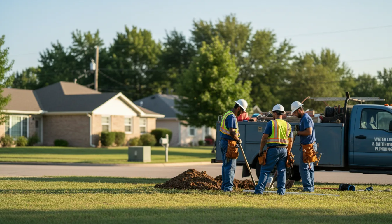 Residential water line and bathroom plumbing service in Bennington, NE